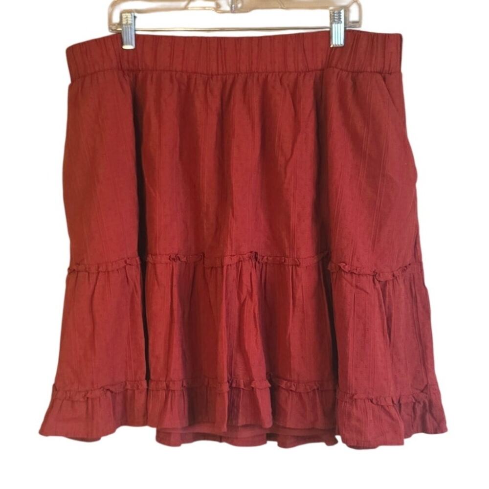 Torrid burnt orange tiered swiss dot skirt size 2x